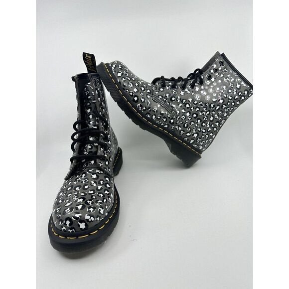 Dr. Martens Shoes - Dr. Martens 1460 Loud Leopard Gun Metal 27652 Women's Size 7 EU 38 Gray